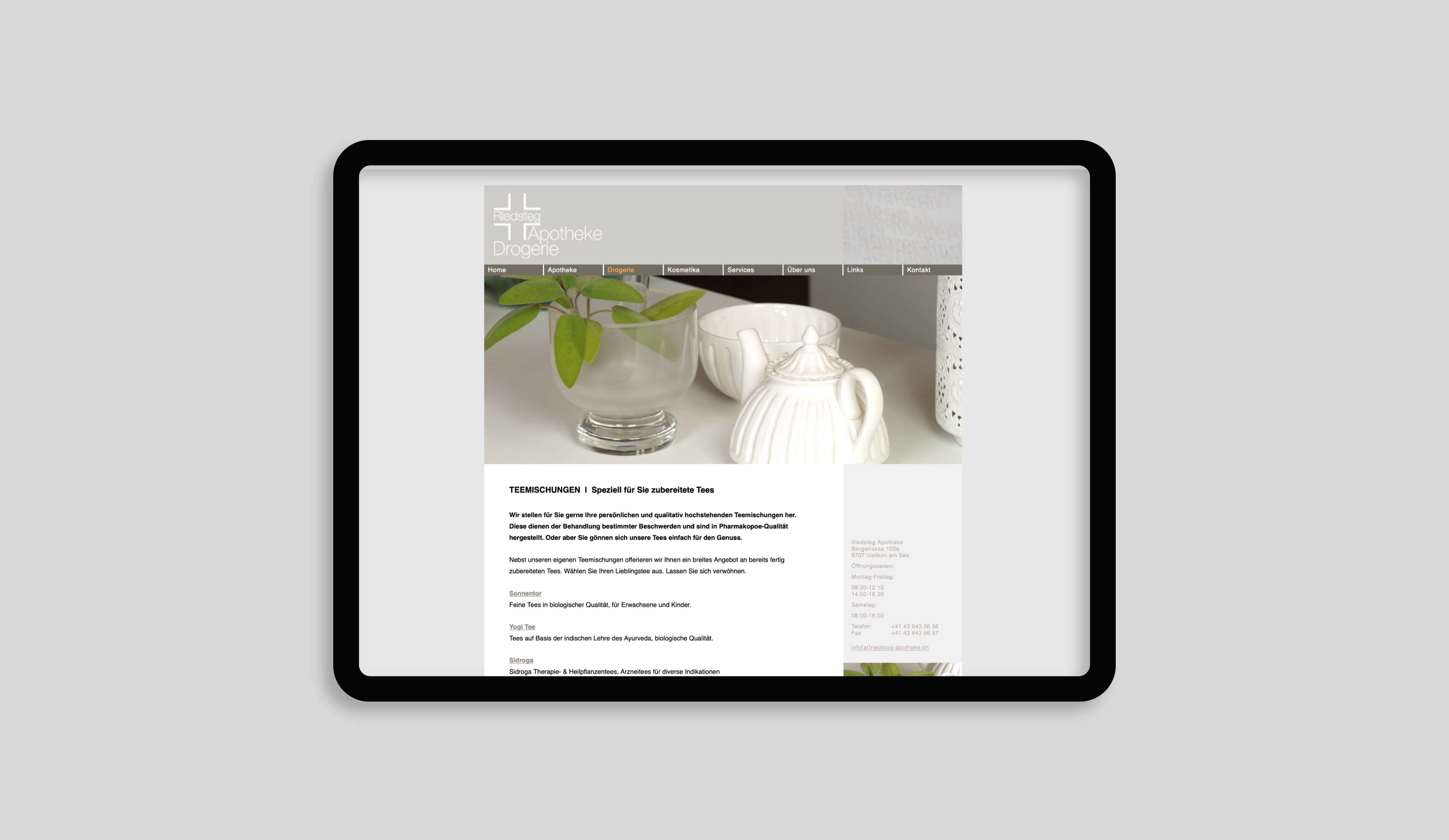 Responsive Design - Webdesign für Riedsteg Apotheke Uetikon am See