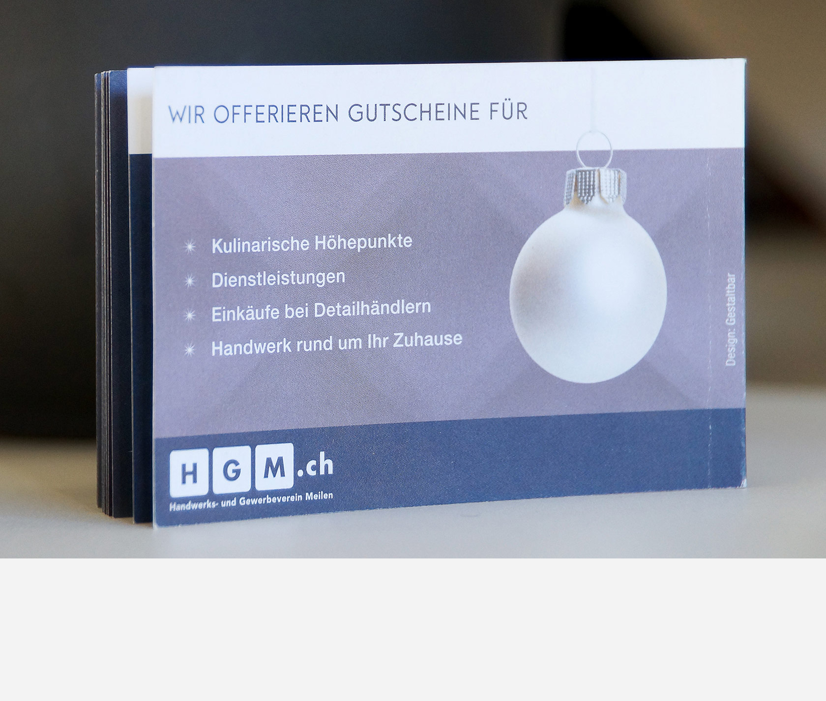 Grafikdesign Weihnachtsbooklet, HGM, Handwerks- und Gewerbeverein Meilen
