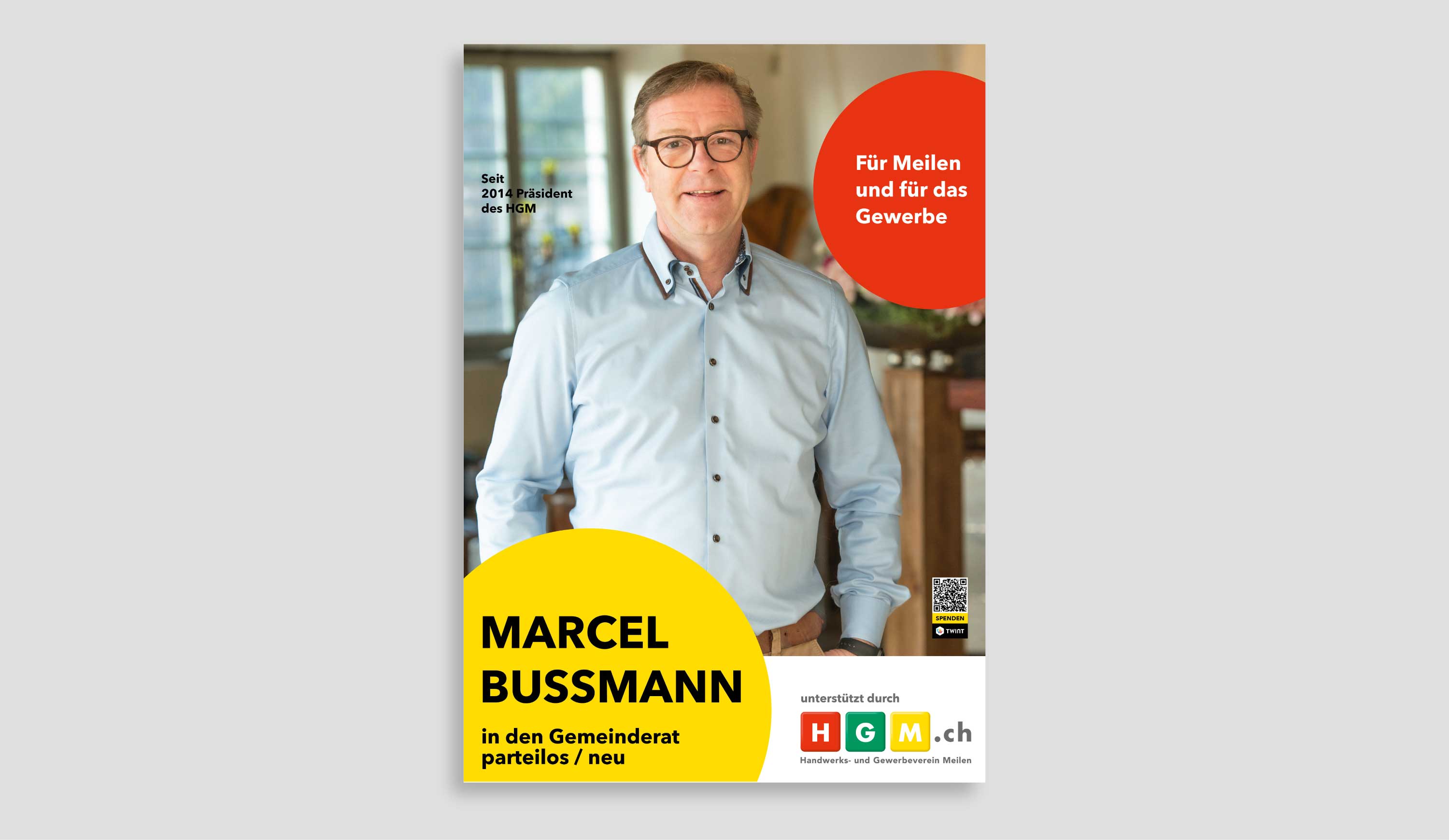 Plakat Werbung Wahlkampf Marcel Bussmann Meilen