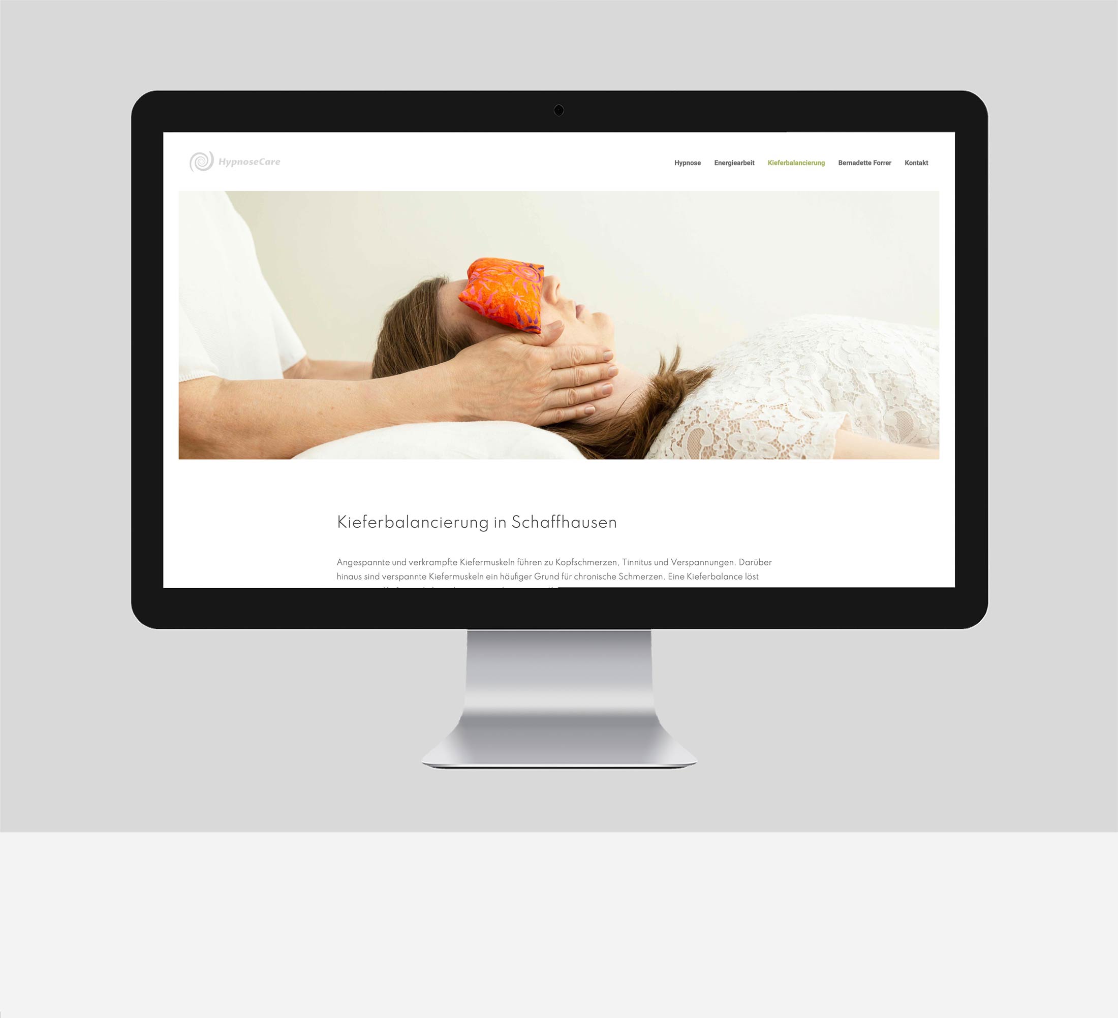 Kieferbalancierung - Responsive Design - Webdesign für Hypnosecare Bernadette Forrer Schaffhausen